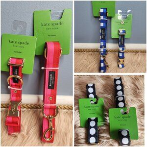 NWT KATE SPADE NEW YORK ART DOTS COLLAR & LEASH SET-VARIOUS